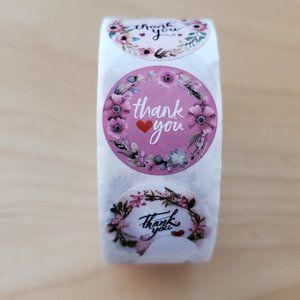 Thank You Stickers Multiple Colors 1 Inch 500 pcs